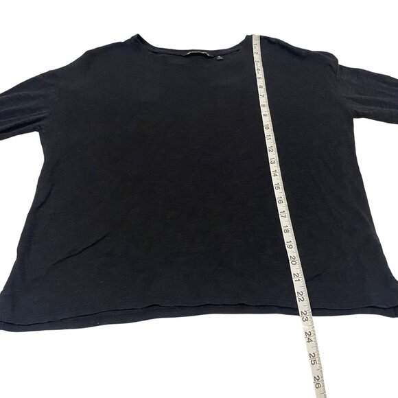 Athleta Organic Daily Long Sleeve Black Semi-Sheer Top Size M - Picture 6 of 6